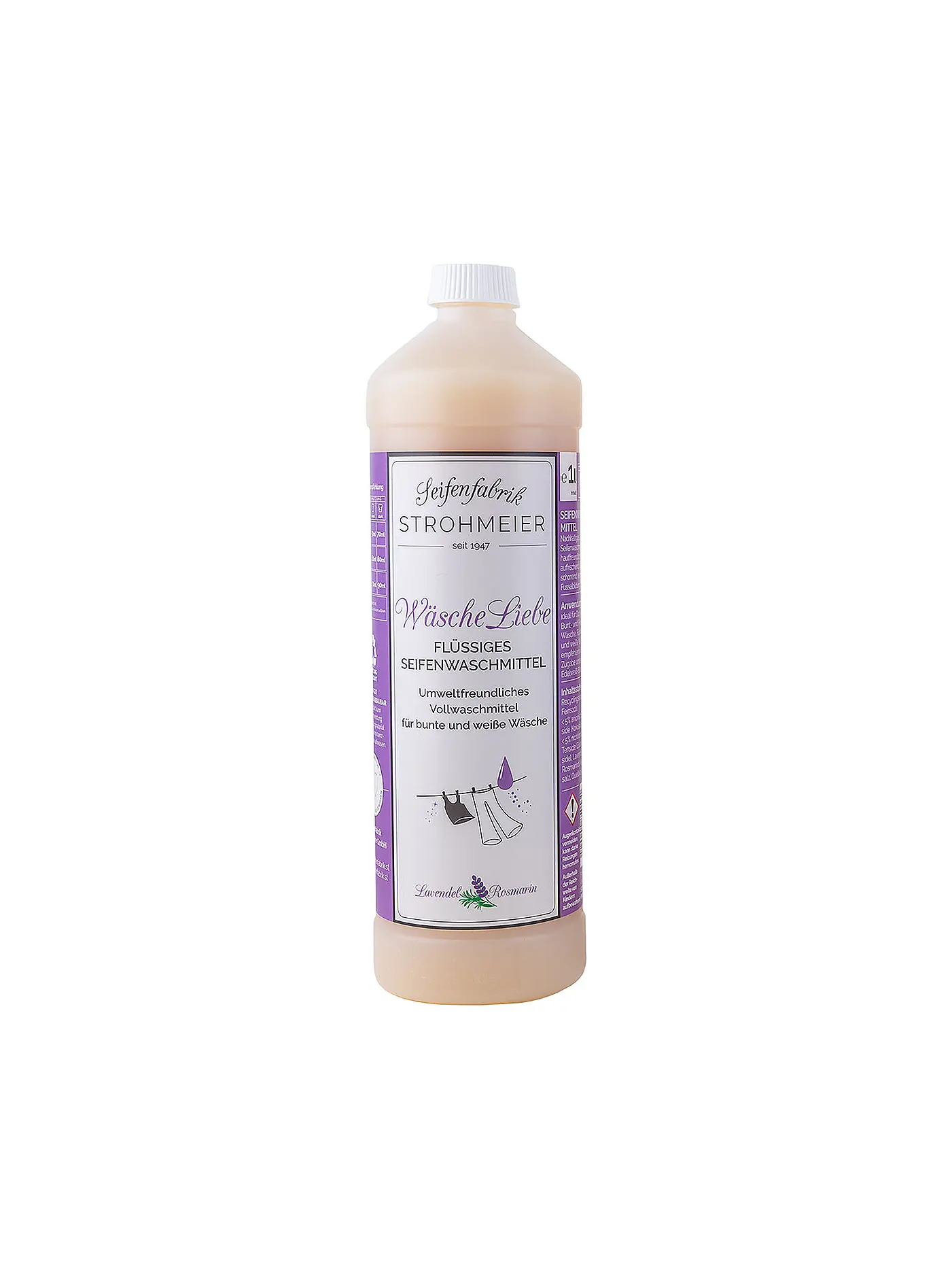 STROHMEIER | Wäscheliebe Flüssiges Seifenwaschmittel Lavendel 1 Liter | 